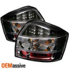 Fits 02-05 Audi A4 S4 4Dr Sedan Turbo Quattro Base JDM Black LED Tail Lights Set