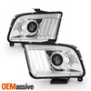 For 2005-2009 Ford Mustang Halogen Projector Headlamps LED Tube Headlights Pair