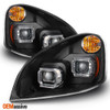 Fit 2008-2017 Freightliner Cascadia Black Dual Projector Headlights Replacement