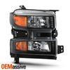 For 19-21 Silverado 1500 Halogen Type w/o LED Black Headlight Passenger Side