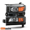For 19-21 Silverado 1500 Halogen Type w/o LED Black Bazel Headlight Driver Side