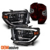 For 14-21 Tundra [W/ LED DRL] Full LED Headlight Assemblies+OE Red Smoke Tail