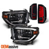 For 14-21 Tundra [W/ LED DRL] Full LED Headlight Assemblies+Blk Smoke Tube Tail