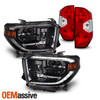 For 14-21 Tundra [W/ LED DRL] Full LED Headlight Assemblies+OE Red Tail Lamp
