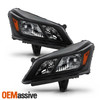 For 2013-2017 Chevy Traverse Halogen Type Black Headlights Pair Driver+Passenger
