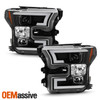 For 15-17 Ford F-150 Light Bar LED Upgrade Projector Black Housing Headlights