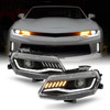 For 2016-2022 Camaro HID/Xenon LED Projector Black Headlight w/Sequential Signal
