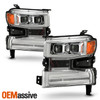 For 19-22 Silverado 1500 Halogen Projector Chrome Headlamp LED Sequential Signal