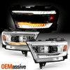 For 19-22 RAM 1500 Halogen Projector Chrome Headlights w/ LED Running+Sequential