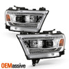 For 19-22 RAM 1500 Halogen Projector Chrome Headlights w/ LED Running+Sequential