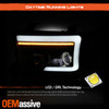 For 11-13 Sequoia Projector Black Headlights w/ LED Sequential+ Tube DRL Running