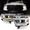 For 19-22 RAM 1500 Halogen Chrome Headlights LED High&Low Beam+Sequential Signal
