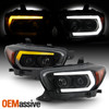 For 16-22 Tacoma TRD Projector DRL Black Smoked Headlights LED Sequential Signal