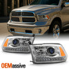 Fit 16-18 Ram | 19-23 1500 Classic Projector LED Headlights OE Chrome Housing