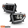 For 14-21 Toyota Tundra Limited SR SR5 LED Quad Projector Black Headlights Pair