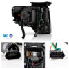 For 2009-2014 Ford F150 Halogen Projector [Built-In LED] Black Headlights C-Tube