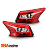 For 2016-2018 Sentra Sedan Chrome Red Clear Tail Brake Lights Outer Pair LH+RH