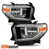 For 2018 2019 2020 Toyota Tundra Pickup w/DRL Tube Bar LED Chrome Headlight Pair
