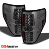 For 09-14 Ford F150 [Full LED] Projector Black Headlight+Chrome Smoke Tail Light