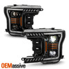 For 18-20 F150 LED Projector Black Headlights w/Sequential Signal Amber Parking