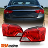 For 2014-2020 Chevy Impala Chrome Red Tail Lights Outer Pair Driver + Passenger