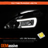 For 2003-2007 Honda Accord LED Tube DRL Parking Halogen Chrome Headlights Pair