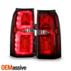 For 2015-2020 Chevy Suburban Tahoe LED Running Chrome Red Tail Lights Outer Pair