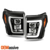 For 11-16 Ford F250/F350 Super Duty LED Parking C-Tube Projector Black Headlight