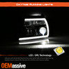 For 2004-2008 Ford F150 Pickup LED Parking Tube Projector Black Headlights Pair