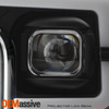 For 17-19 Ford F250/F350 SuperDuty LED C-Tube Halogen Projector Black Headlights