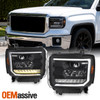 For 2014-2018 GMC Sierra FULL LED Headlights w/Sequential Turn Signal light 14-18