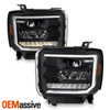 For 2014-2018 GMC Sierra FULL LED Headlights w/Sequential Turn Signal light 14-18