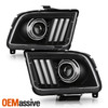 For 2005-2008 Ford Mustang [LED High/Low Beam] Projector Black Headlights Pair