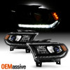 For 2016-2020 Dodge Durango Halogen Black Projector Headlights Pair w/ LED DRL