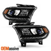 For 2016-2020 Dodge Durango Halogen Black Projector Headlights Pair w/ LED DRL