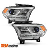 For 2016-2020 Dodge Durango Halogen Chrome Projector Headlights Pair w/ LED DRL