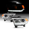 For 2016-2020 Dodge Durango Halogen Chrome Projector Headlights Pair w/ LED DRL