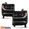 For 2016-2018 Chevy Silverado 1500 FULL-LED Projector Beam Black Headlights Pair