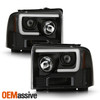 For 05-07 Ford F-250 350 450 550 Super Duty LED Projector Headlights - Black