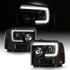 For 05-07 Ford F-250 350 450 550 Super Duty LED Projector Headlights - Black