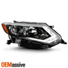 For 2017-2019 Nissan Rogue [Halogen Type] Chrome Headlight Passenger w/ LED DRL
