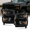 For 15-19 Chevy Silverado 2500HD 3500HD Black OE Style Headlights Replacement