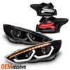 For 15-17 Ford Focus Hatchback Full LED Projector Headlights + Red Tail Lights