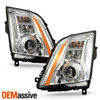 For 2008-2014 Cadillac CTS [HID/Xenon] w/ AFS Projector Chrome Headlights Pair