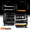 For 16-19 Silverado 1500 Full LED Premium TRI-Projector Headlight Black Housing