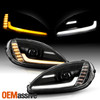 For 05-13 Corvette C6 Switchback Sequential LED Beams Projector Black Headlights