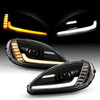 For 05-13 Corvette C6 Switchback Sequential LED Beams Projector Black Headlights