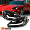 For 05-13 Corvette C6 Sequential Switchback LED Tube Projector Black Headlights