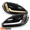 For 05-13 Corvette C6 Sequential Switchback LED Tube Projector Black Headlights