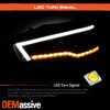 For 08-15 Mitsubishi Lancer Sequential Signal LED HID Projector Black Headlights